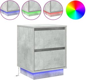 vidaXL Szafki nocne z taśmami LED 2 szt. Szary beton 39x34.5x50 cm 4