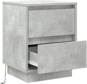 vidaXL Szafki nocne z taśmami LED 2 szt. Szary beton 39x34.5x50 cm 7