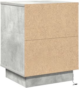 vidaXL Szafki nocne z taśmami LED 2 szt. Szary beton 39x34.5x50 cm 10