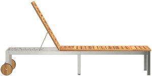 vidaXL Leżak Słoneczny drewno Drewno akacjowe z ramą metalową 6