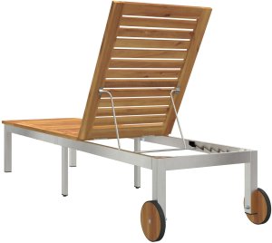 vidaXL Leżak Słoneczny drewno Drewno akacjowe z ramą metalową 7