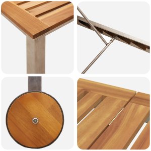 vidaXL Leżak Słoneczny drewno Drewno akacjowe z ramą metalową 8