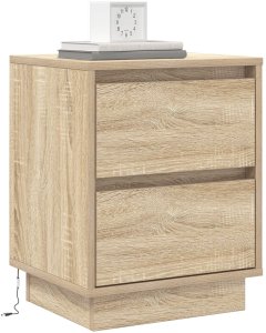 vidaXL Szafki nocne z oświetleniem LED 2 szt. Dąb sonoma 39x34.5x50 cm 3