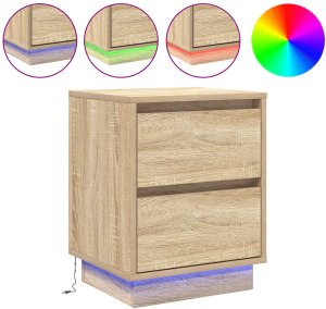 vidaXL Szafki nocne z oświetleniem LED 2 szt. Dąb sonoma 39x34.5x50 cm 4