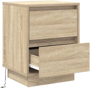 vidaXL Szafki nocne z oświetleniem LED 2 szt. Dąb sonoma 39x34.5x50 cm 7