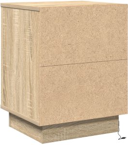 vidaXL Szafki nocne z oświetleniem LED 2 szt. Dąb sonoma 39x34.5x50 cm 10