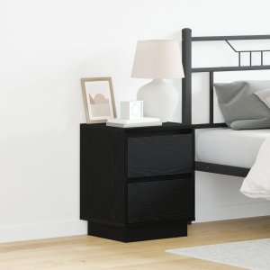 vidaXL Szafki Nocne z LED 2 szt. Czarny 39x34.5x50 cm 1