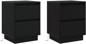 vidaXL Szafki Nocne z LED 2 szt. czarny 39x34.5x50 cm (869613) 2