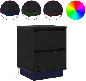 vidaXL Szafki Nocne z LED 2 szt. czarny 39x34.5x50 cm (869613) 4