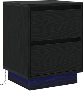 vidaXL Szafki Nocne z LED 2 szt. czarny 39x34.5x50 cm (869613) 7