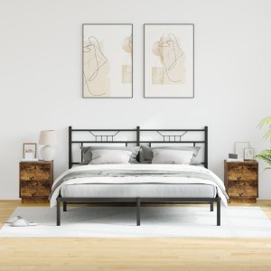 vidaXL Szafki nocne z taśmami LED 2 szt Dymiony dąb 39x34,5x50 cm (869619) 5