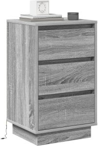 vidaXL Szafka nocna z LED Szary Sonoma 39x34,5x65 cm Drewno inżynieryjne 3