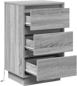 vidaXL Szafka nocna z LED Szary Sonoma 39x34,5x65 cm Drewno inżynieryjne 5