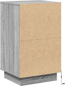 vidaXL Szafka nocna z LED Szary Sonoma 39x34,5x65 cm Drewno inżynieryjne 8