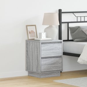 vidaXL Szafka nocna  z LED-ami Szary Sonoma 39x34,5x50 cm 1