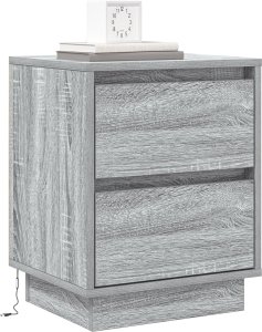 vidaXL Szafka nocna z LED-ami Szary Sonoma 39x34,5x50 cm 3