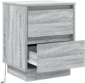 vidaXL Szafka nocna z LED-ami Szary Sonoma 39x34,5x50 cm 5