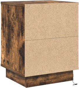 vidaXL Szafka nocna z taśmą LED wędzona dąb 39x34.5x50 cm 8
