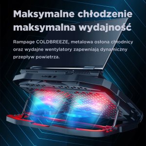 Podstawka chłodząca Rampage AD-RC4 12,1-15,6" regulowana czarna 8
