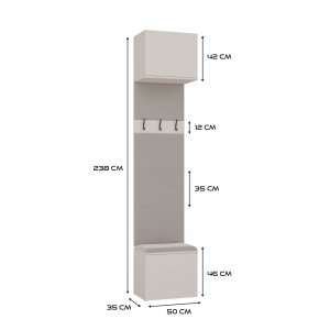 Garderoba HAGA III 1Sz2W KASZMIR  Szafa + 2x Wieszak 12