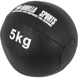 Gorilla Sports Piłka lekarska ze skóry syntetycznej 5kg 3