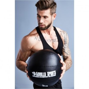 Gorilla Sports Piłka lekarska ze skóry syntetycznej 5kg 8