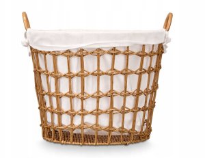 Pleciony kosz na pranie z uchwytami, 44 x 43 x 50 cm 2