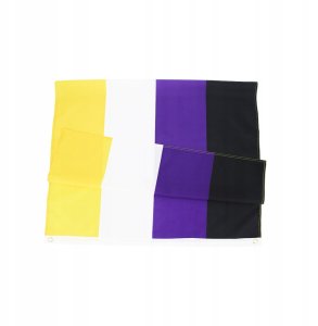 FLAGA TĘCZOWA LGBT DUŻA 90x150cm NIEBINARNOŚĆ F1 4