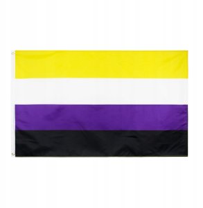 FLAGA TĘCZOWA LGBT DUŻA 90x150cm NIEBINARNOŚĆ F1 6