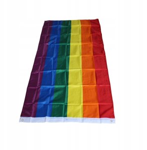 FLAGA TĘCZOWA Tęcza PELERYNA LGBT DUŻA 90x150cm 6