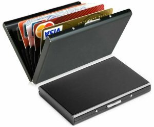 ETUI NA KARTY Metalowe PORTFEL NA KARTY z BLOKADĄ RFID CARD HOLDER Czarny 1