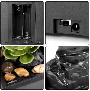 Fontanna DEKORACYJNA WODNA ZEN USB BATERIE na BIURKO Wewnętrzna USPOKAJA 7