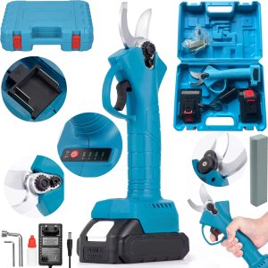Mocny Sekator Akumulatorowy Elektryczny Ogrodowy Nożyce Do Gałęzi 2x 48V 1