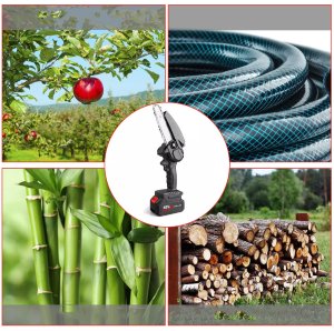 Akumulatorowa Piła Łańcuchowa 6 Mini Pilarka Gałęziowa 850W, 2x Akumulator, Łańcuch 3