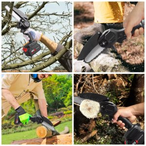 Akumulatorowa Piła Łańcuchowa 6 Mini Pilarka Gałęziowa 850W, 2x Akumulator, Łańcuch 6