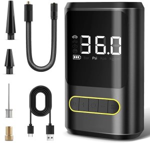 Kompresor Samochodowy Pompka Elektryczna Przenośna Sprężarka Powietrza LED 2