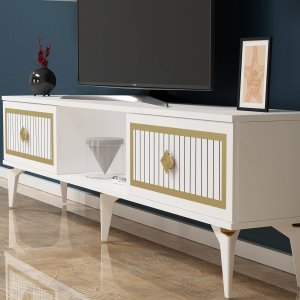 TV staliukas Kalune Design Nil, auksinis/baltas 1