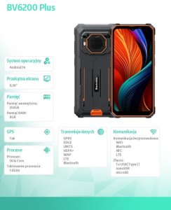 Smartfon BV6200 Plus 8/256GB pomarańczowy 10