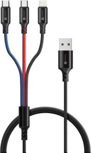 CONNECT IT Magnetický kabel PowerLink 3v1, USB-C / Lightning / MicroUSB, 2m, černá 1
