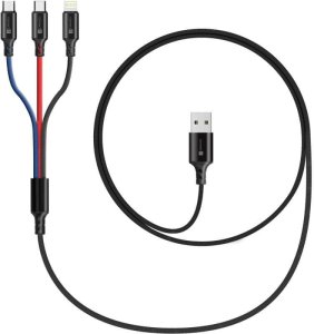 CONNECT IT Magnetický kabel PowerLink 3v1, USB-C / Lightning / MicroUSB, 2m, černá 2