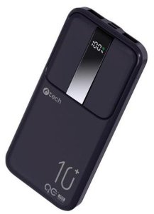 C-TECH Powerbanka 10000mAh, Li-Pol, 22,5W, USB-C/USB-A/micro USB 5