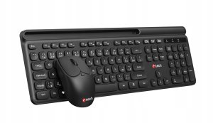Klawiatura + mysz C-Tech C-TECH klawiatura z myszą WLKMC-05B Bezprzewodowy zestaw 2.4GHz CZ Czarny 2