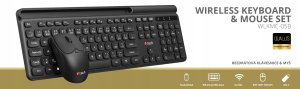Klawiatura + mysz C-Tech C-TECH klawiatura z myszą WLKMC-05B Bezprzewodowy zestaw 2.4GHz CZ Czarny 3