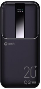 C-TECH Powerbanka 20000mAh, Li-Pol, 22,5W, USB-C/USB-A/micro USB 2