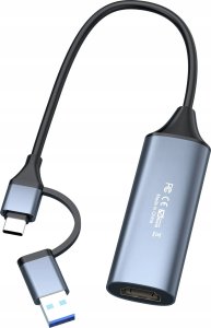 System przekazu sygnału AV PremiumCord HDMI capture/grabber do nagrywania sygnału wideo/audio do komputera s konektorem USB3.0 i USB-C 4