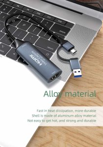 System przekazu sygnału AV PremiumCord HDMI capture/grabber do nagrywania sygnału wideo/audio do komputera s konektorem USB3.0 i USB-C 7