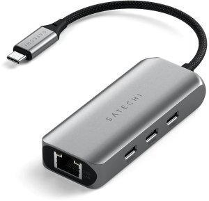 Satechi 4-In-1 USB-C Hub - hub do urządzeń mobilnych USB-C (3x USB-C 3.2 gen2 10Gbps, 2.5 Gigabit Ethernet) (space gray) 3
