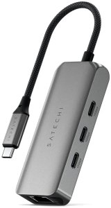 Satechi 4-In-1 USB-C Hub - hub do urządzeń mobilnych USB-C (3x USB-C 3.2 gen2 10Gbps, 2.5 Gigabit Ethernet) (space gray) 6