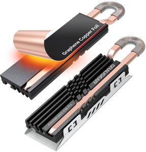 GRAUGEAR Heatpipe Kühlkörper SSD M.2 NVMe 2280 Graphen-Kupfe 1