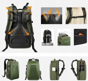 Plecak Fotograficzny Foto Na Aparat Lustrzankę Dslr Do Canon Nikon Sony / K&f / Kf13.134v3 Zielony 9